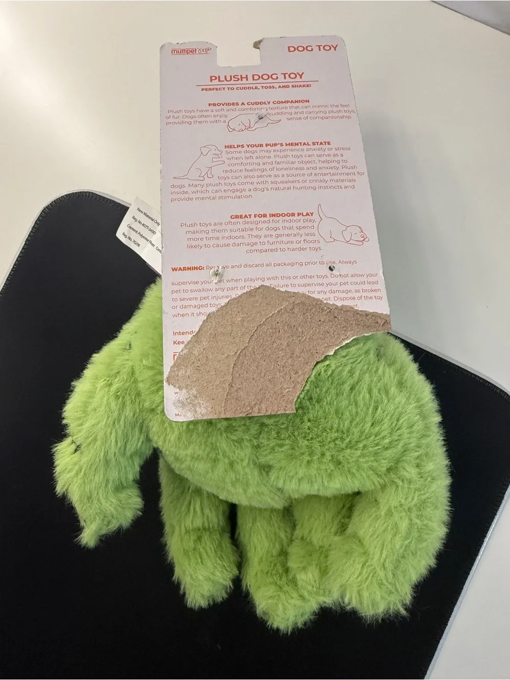 Multipet Halloween Frankenstein Hand Plush Squeaky Dog Toy Green Purple 8